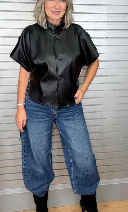 Leather Ette Short Sleeve Jacket