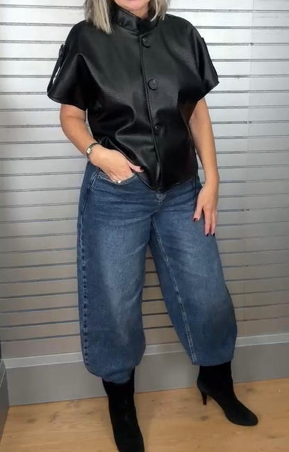 Leather Ette Short Sleeve Jacket