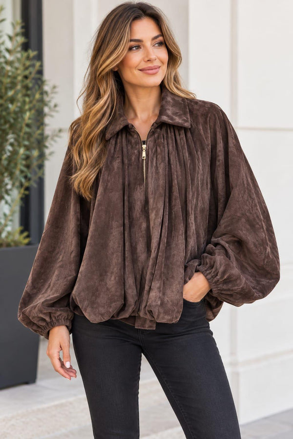 Suedettee Chocolate Brown Jacket