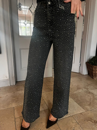 Crystal Sparkle Wideleg Jeans