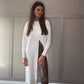 LARAS FASHION WHITE SPLIT  CARDI DRESS