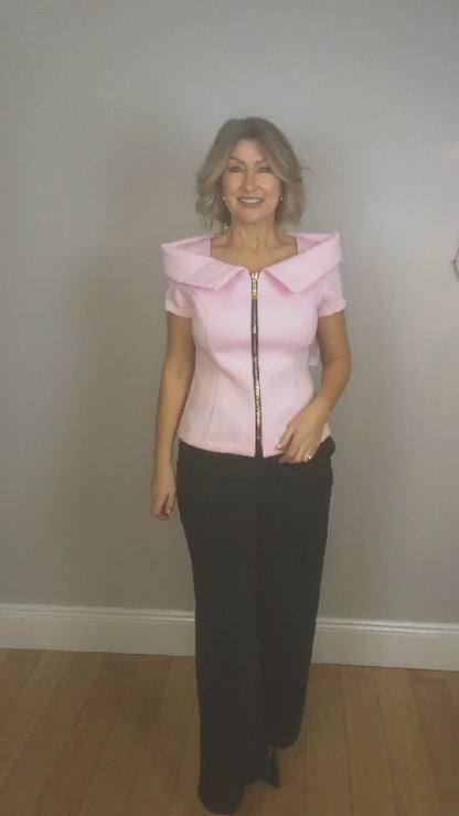 BABY PINK ZIP ELEGANCE BUSTIER
