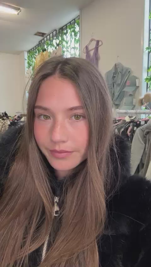 Faux Fur Black Hooded Jacket