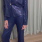 SEQUIN SUIT NAVY BLUE