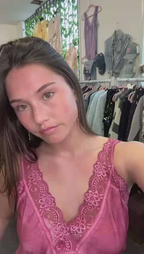 Rose Lace & Silk Cami Top