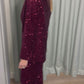SEQUIN BURGANDY BLAZER