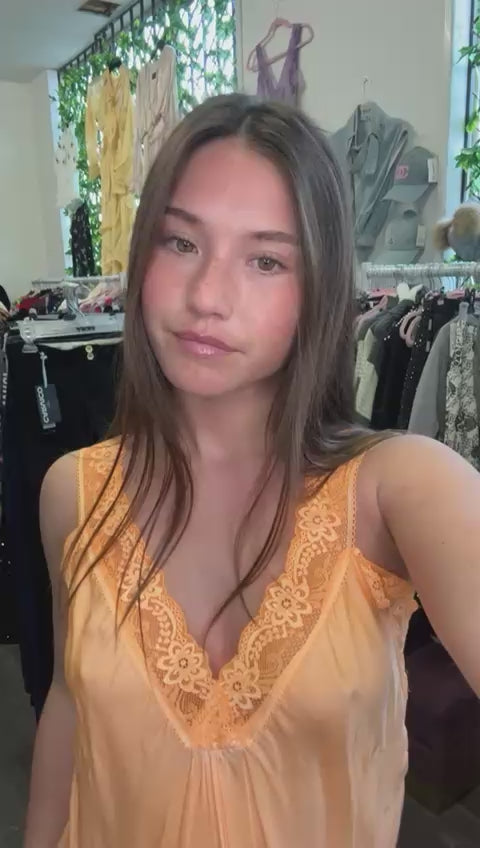 Orange Mango Lack & Silk Cami Top