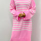 LARASFASHION PINK STRIPE JUMPER DRESS