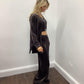 DKNY VELOUR LUXE 3 PIECE  JAVA SUIT