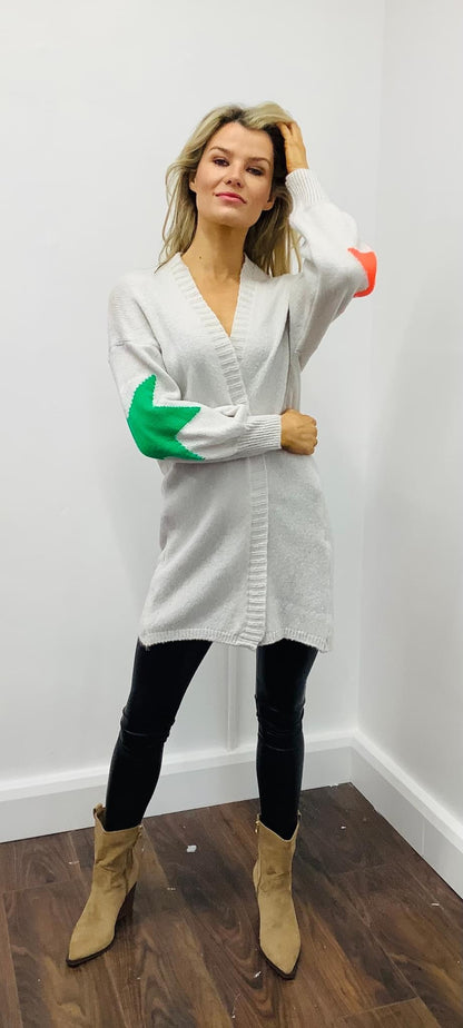 LARASFASHION STAR CARDI OLIVE