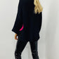 LARASFASHION HEART KNIT BLACK
