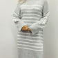 LARASFASHION GREY STRIPE JUMPER DRESS