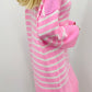LARASFASHION PINK STRIPE JUMPER DRESS