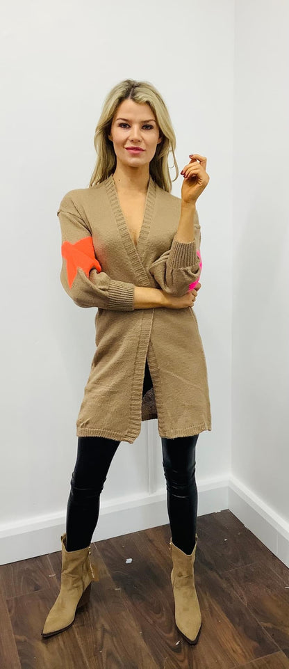LARASFASHION STAR CARDI OLIVE