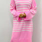 LARASFASHION PINK STRIPE JUMPER DRESS