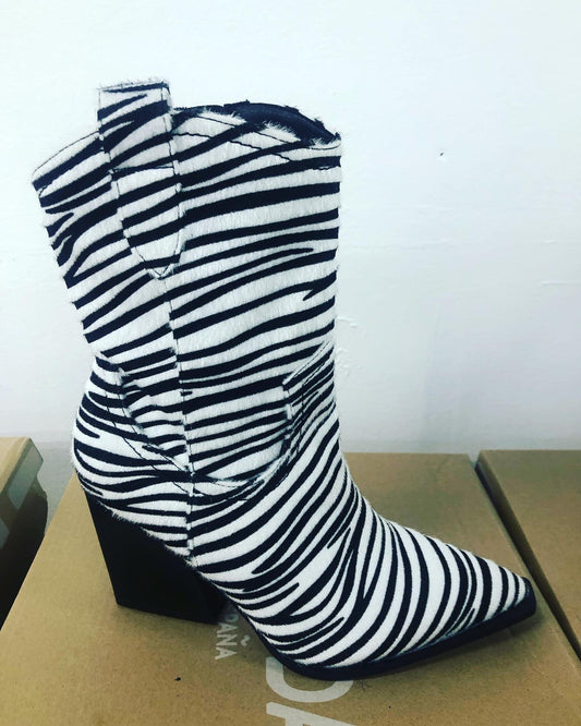 SPANISH  COWBOY BOOTS ZEBRA