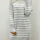 LARASFASHION GREY STRIPE JUMPER DRESS